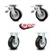 Service Caster 6 Inch Rubber on Aluminum Caster Set with Roller Bearings 2 Brakes 2 Rigid SCC SCC-TTL30S620-RAR-2-R-2 - alternate 1
